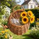 thumbnail image 3 of Woven Wall Basket Handmade Natural Rattan Flower Pot Hangable For Home Garden Wedding Wall Mounted Planter For Indoor, 3 of 9