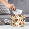 thumbnail image 6 of KLL Thanksgiving Turkey Print Tissue Box Cover,Leather Tissue Holder Square Facial Tissue Case Facial Paper Organizer Dispenser for Bathroom, Vanity Countertop, 6 of 7