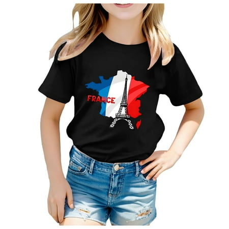 

MQLKF Toddler Boys Girls Prints Short Sleeve Prints T Shirt Tops Clothes Beautiful Comfortable Girls T Shirts