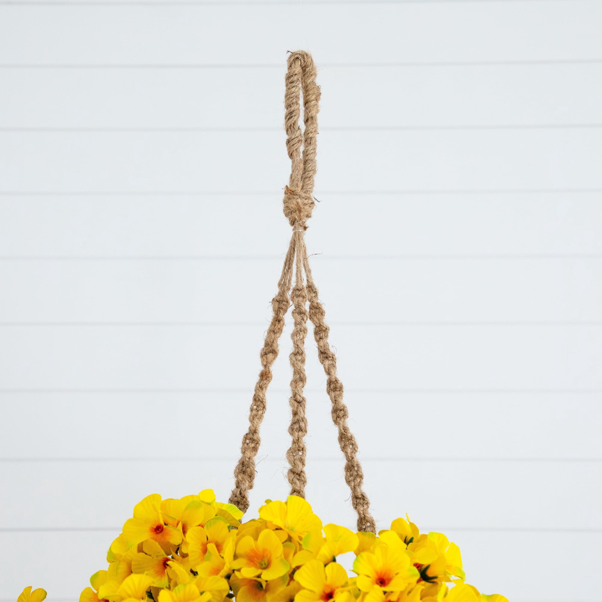 Nearly Natural UV Resistant Outdoor Artificial Geranium Plant in Hanging Basket - 19" - Yellow