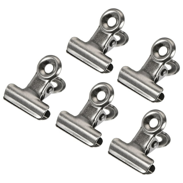Unique Bargains Metal Hinge Clip Clamp 22mm Small Binder Clips Silver, 40 Pack
