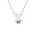 thumbnail image 2 of Delight Jewelry Silvertone Lime Green Butterfly with 2 Lime Green Crystals Silvertone Dream Big Pendant Necklace, 25", 2 of 4