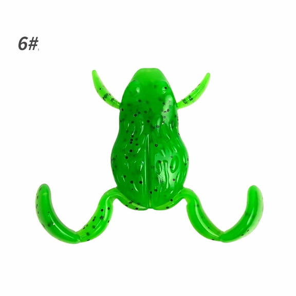 Topwater Frog Lure Fishing Bait Lifelike Kicking Leg Action for Bass and Pike Soft Plastic Hollow Body Floating Surface Lure Weedless Tackle Gear 35mm