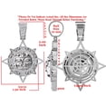 thumbnail image 4 of Real Diamond 0.90 Cwt. Aztec Sun God Mayan Calendar Oro Azteca Pendant Charm 2'', 4 of 4