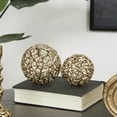 thumbnail image 2 of DecMode Gold 6" Coral Aluminum Metal Orbs & Vase Filler with Open Lattice Work (2 Count), 2 of 9