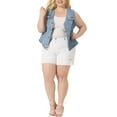 thumbnail image 2 of Agnes Orinda Plus Size Denim Jackets for Women Sleeveless Utility with Pocket Jean Denim Vests, 2 of 5