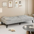 thumbnail image 6 of Meilocar Futon Sofa Bed, Modern Sofa Couch, Adjustable Recliner Sofa Bed for Living Room, Office, Guest Room Removable Armrest, 2 Cup Holders, Adjustable Backrest, Light Grey, 6 of 6