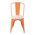 thumbnail image 2 of OSP Home Furnishings Bristow Metal Chair with Vintage Wood Seat, Orange Frame & Pine white Finish Seat, 4 Pack, 2 of 5