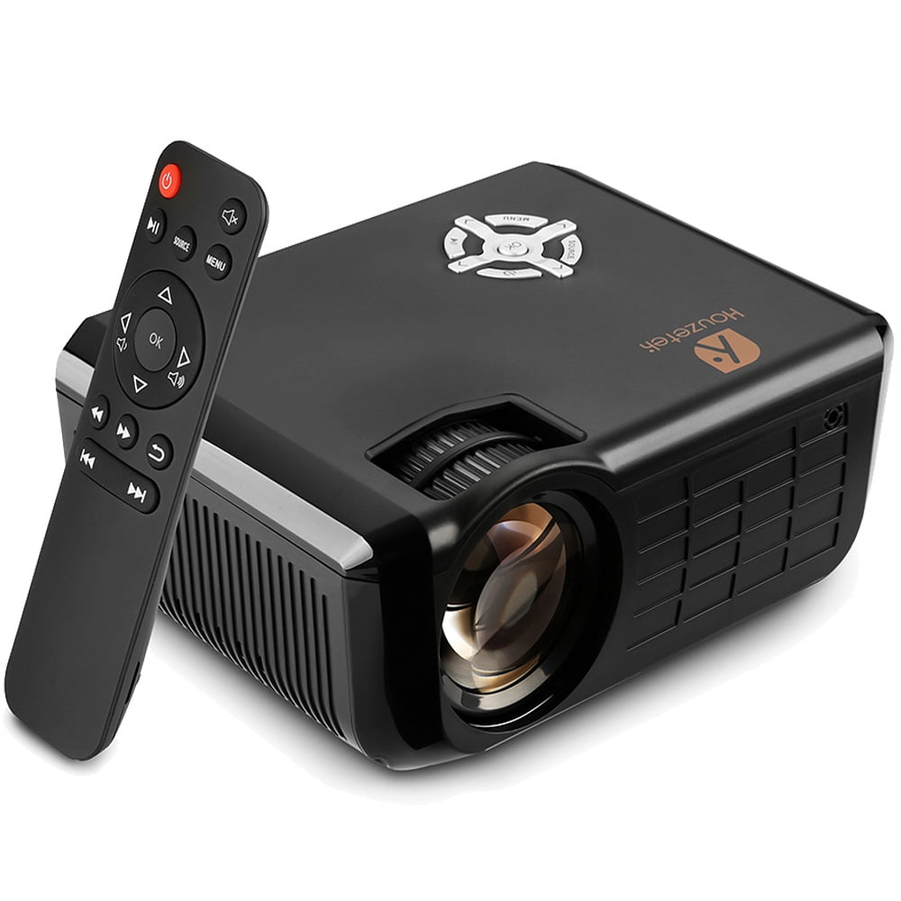 Houzetek Mini Projector Portable 1080P LED Projector Home Cinema