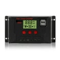 thumbnail image 1 of Controlador de carga solar de 100A con puertos USB duales, compatible con 12V/24V y pantalla LCD, ideal para baterías de plomo-ácido, litio ternario y fosfato de hierro y litio., 1 of 6