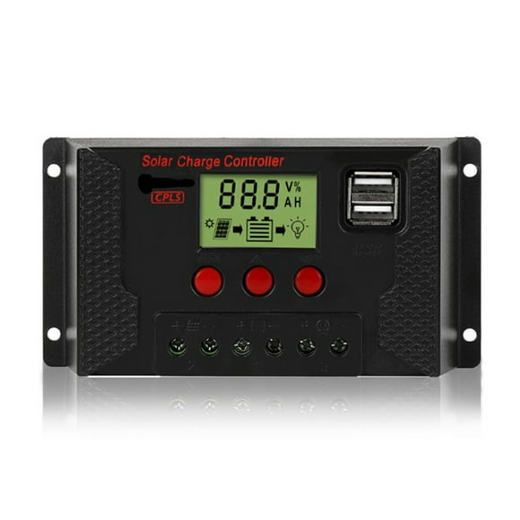 Yeacher 80A Solar Charge Controller, Solar Panel Controller 12V/24V Adjustable LCD Display Solar Panel Battery Regulator with Dual USB Port, Charge 3 Kinds of Batteries