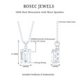 thumbnail image 4 of Rosec Jewels Emerald Cut Moissanite Solitaire Pendant for Women (6X8 mm, D-VS1 Grade), 14K White Gold, 4 of 6