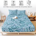 thumbnail image 5 of Twin Sze Fitted Sheet Set - Light Blue Teal 2 Piece Bedding Sets 16" Deep Pocket Fitted Sheet with 1 Pillowcase, Retro Botanical Abstract Art Brushed Microfiber Hotel Luxury Bed Sheets, 5 of 9