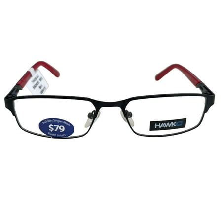 Hawk Boys Youth Eyeglass Frames THK 6-2 Black/Red Size 49-16-125