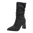 thumbnail image 2 of OKBOP Women's Middle Ankle Boots-Chukka Retro Winter Christmas Non Slip Shoes for Women Womens Leather Boots Warm Womens Boots Clearance, 2 of 9