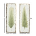 thumbnail image 4 of DecMode Contemporary Metal Leaf Wall Décor, Set of 2 13"W x 36"H with Rustic White Finish, 4 of 15