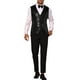thumbnail image 2 of Chaleco sin mangas brillante de lentejuelas INSPIRE CHIC para hombres, corte ajustado en V, fiesta disco, corbata de moño, 2XL, negro, 2 of 5