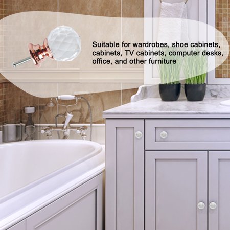 Crystal Knobs Drawer Pull Handle Cupboard Cabinet Rose Gold Color