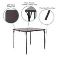 thumbnail image 2 of Table repliable en plastique et grain de bois brun carrée de 34 pouces avec poignée de transport, 2 of 9