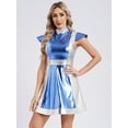 thumbnail image 5 of YiZYiF Women Space Alien Costume Metallic Dance Dress for Halloween Role Play Robot Astronaut Outfit Light Blue M, 5 of 7