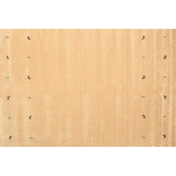 Ahgly Company Machine Washable Indoor Rectangle Contemporary Chrome Gold Yellow Area Rugs, 2' x 5'