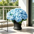 thumbnail image 4 of Artificial Outdoor Hydrangea Flowers 19 in Silk Floral Bouquet, UV Resistant Faux Plant Bush Spray Accent for Garden Patio Porch Home Table Centerpiece Decor, 4 of 6