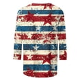 thumbnail image 5 of Pxxlle Womens Fourth of July Shirts Plus Size American Flag Graphic Tees Casual Summer 3/4 Sleeve T Shirt Loose Fit Crewneck Blouse S, 5 of 6
