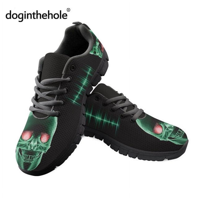 Zapatos de enfermera negros Doginthehole para mujer, diseño de marca de esqueleto de rayos X, zapatillas de malla transpirables, zapatos planos nuevos para mujer