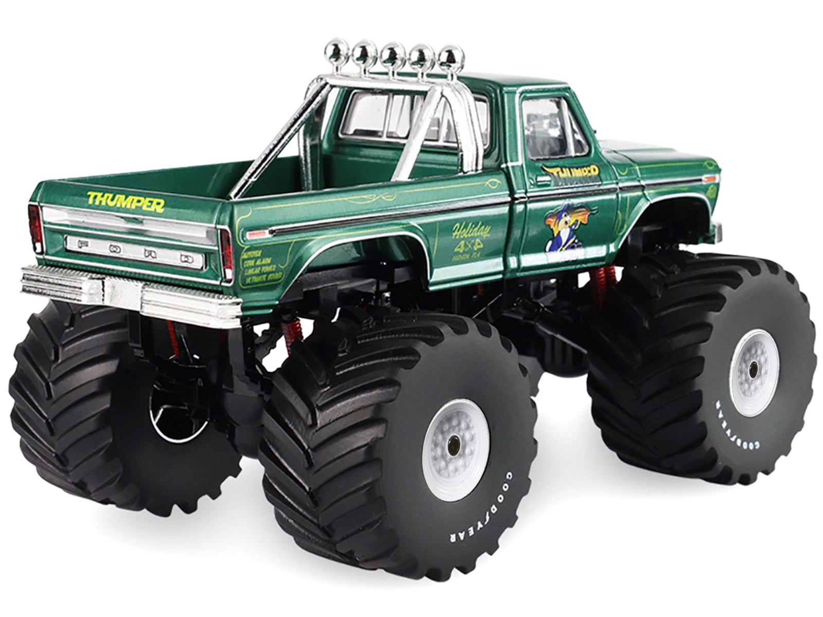 1975 Ford F-250 Monster Truck with 66-Inch Tires "Thumper" Green Metallic "Kings of Crunch" Series 1/43 Diecast Model Car by Greenlight