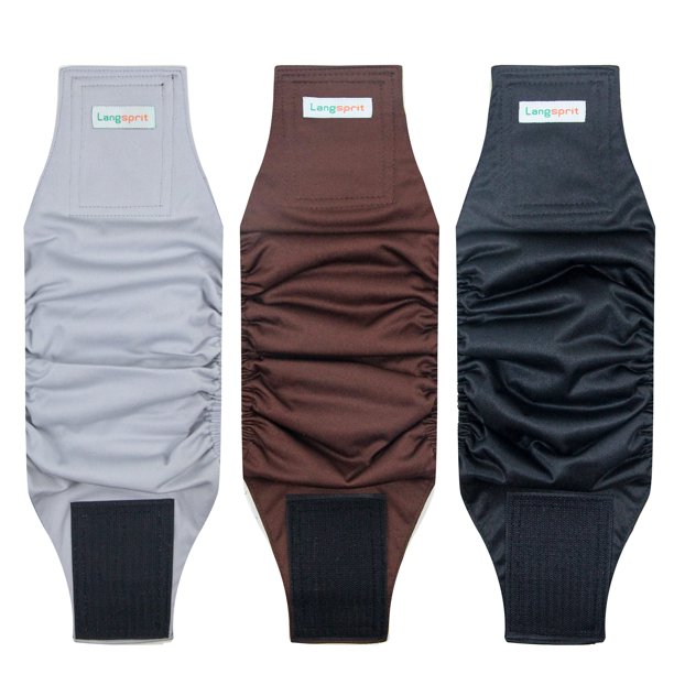 Langsprit Male Belly Bands for Dogs (Pack of 3) High Absorbing Dog