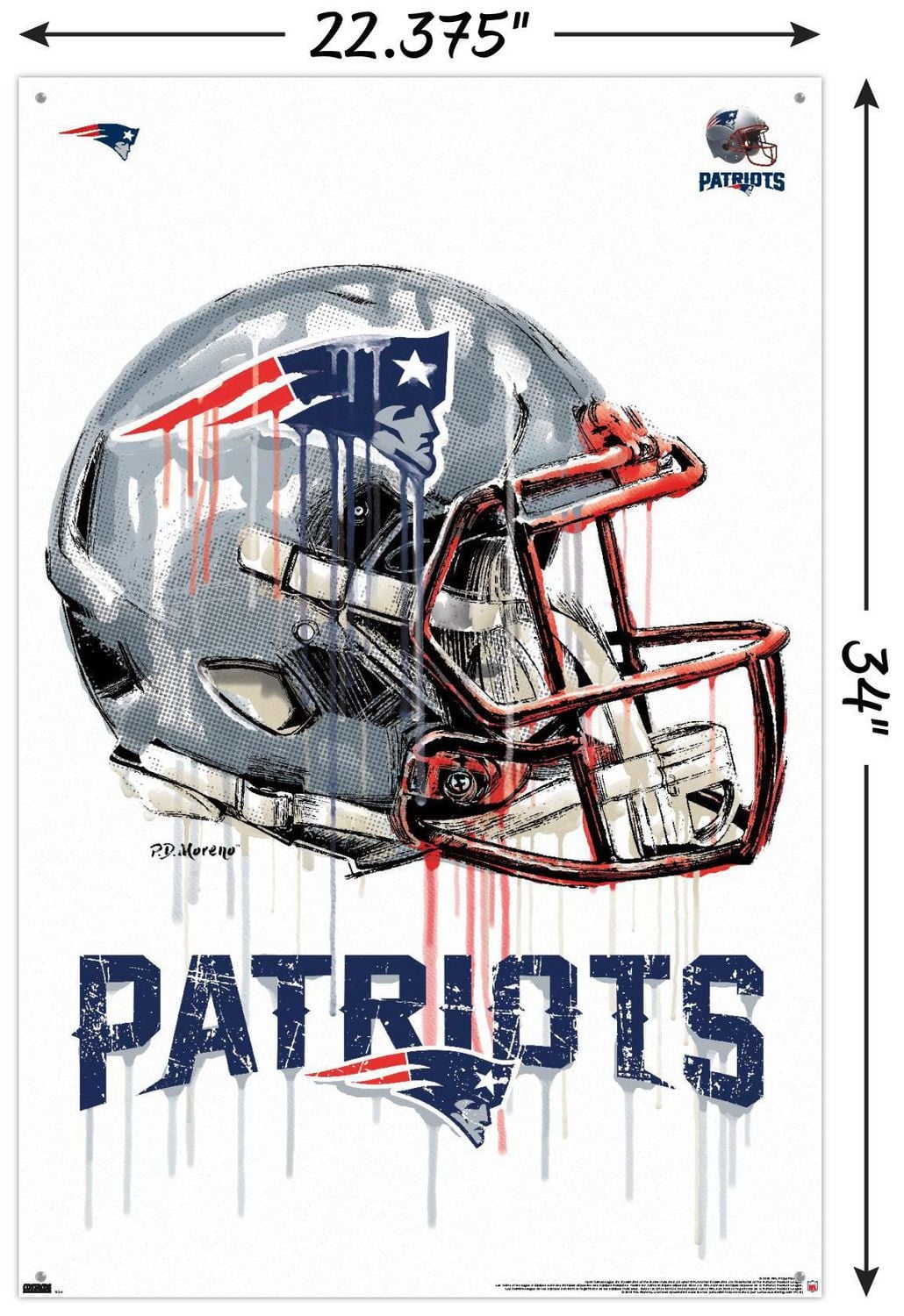NFL New England Patriots - Drip Helmet 20 Wall Poster