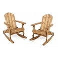 thumbnail image 2 of Noble House Malibu Wood Adirondack Rocking Chair in Natural Stained (Set of 2), 2 of 23