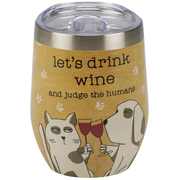Let's Drink Wine and Judge The Humans Insulated Tumbler Dog Mom, Dog Dad