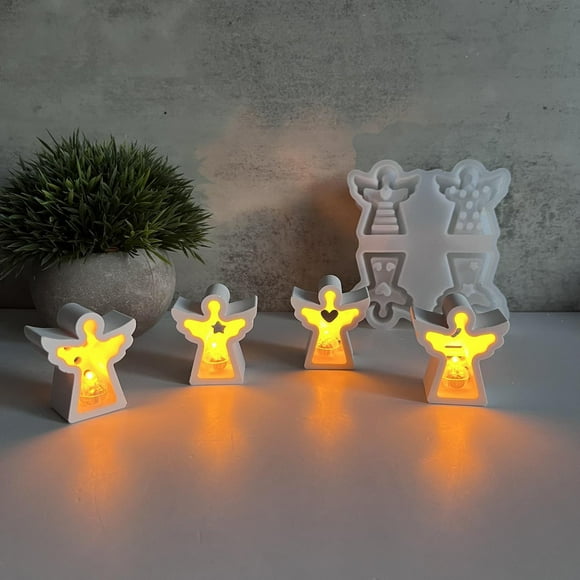 drppepioner 4-In-A-Rows Angel Night Light Mould Angel Ornament Gypsum Dropping Mould 4-In-A-Row Angel Night Light Mold Angel Ornament Gypsum Dropping Mold Home Clearance