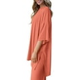 thumbnail image 6 of PRETTYGARDEN Women's 2 Piece Outfits Casual Short Sleeve Pullover Tops and Wide Leg Pants Lounge Sets Tracksuits, 6 of 7