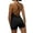 Black, variant on EYNMVR Backless Tummy Control Jumpsuits for Women One Piece Workout Jumpsuits Sleeveless V Back Lizvette Scrunch Yoga Rompers