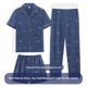 thumbnail image 5 of Ropa de dormir de verano de algodón puro para hombre, conjunto de tres piezas, pantalones largos de manga corta, pantalones cortos finos de talla grande, conjunto de ropa para el hogar, 5 of 5