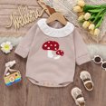 thumbnail image 2 of Wxirdiow Infant Dress Baby Girl Outfit Long Sleeve Bubble Romper Newborn Girl Outfits Clothes Beige Size,1-3 Months, 2 of 4