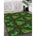 thumbnail image 3 of Ahgly Company Machine Washable Indoor Rectangle Transitional Dark Lime Green Area Rugs, 7' x 9', 3 of 7