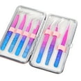 thumbnail image 2 of Juego de pinzas para extensiones de pestañas de 7 piezas, pinzas rectas y curvas de acero inoxidable, kits de pinzas para extensiones de pestañas clásicas y con volumen, 2 of 8