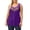 Purple, variant on Women's Sleeveless Elegant Sheer Mesh Insert Casual Vest Blue XXL