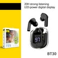 thumbnail image 2 of Kyusrd BT30 Transparent Digital Display Wireless Bluetooth Headset Bilateral Stereo Copper Ring Speaker With Charging Bin, 2 of 6