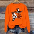 thumbnail image 2 of Halloween Sweater Crew Neck Long Sleeve Tops Comfort Colors Sweatshirt Cute Tops Halloween Graphic Plus Size Summer Outfits Pullover Casual Shirts for Women,Orange2,L, 2 of 2