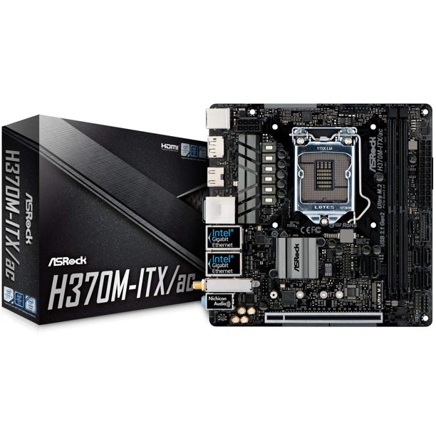 Asrock H370m Itx Ac Lga1151 Intel H370 Ddr4 Sata3 Usb3 1 M 2 Wi Fi A 2gbe Mini Itx Motherboard Walmart Com Walmart Com