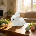 thumbnail image 4 of Xecvkr Foam Easter Bunny Flocked Ornament Colorful Decor Wreath Flower Branch Festival Spring Educational Kids Gift Multi Occasion 1 Piece White, 4 of 6