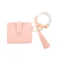 thumbnail image 2 of TureClos Women Keychain Bag with Tassel Wallet Fashion Key Chain Snap Button Card Holder Bangle Bracelet Keyring Pendant Accessory Light Pink, 2 of 8