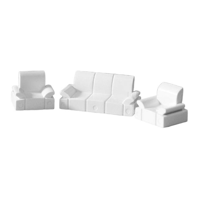 TISHITA 1/50 Scale Miniature Sofa Set Miniature Furniture for Micro Landscape Decor Style C