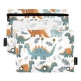 thumbnail image 2 of 2 Pack Pencil Pouch for 3 Ring Binder Smooth Zipper Folders with Pockets Clear Window Pencil Case Cartoon Dinosaurs Leaves, 2 of 6