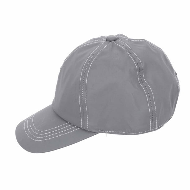 Gorra De Béisbol, Gorro De Entrenamiento Ajustable Reflectante De Algodón Gris Plateado Para Caminar