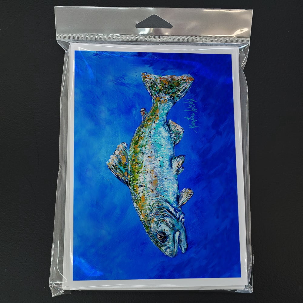 Fish Headed Downstream Greeting Cards Pack of 8 7 in x 5 in
